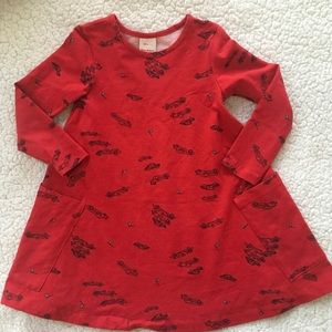 Hanna Andersson race car dress w/pockets Sz 100/4